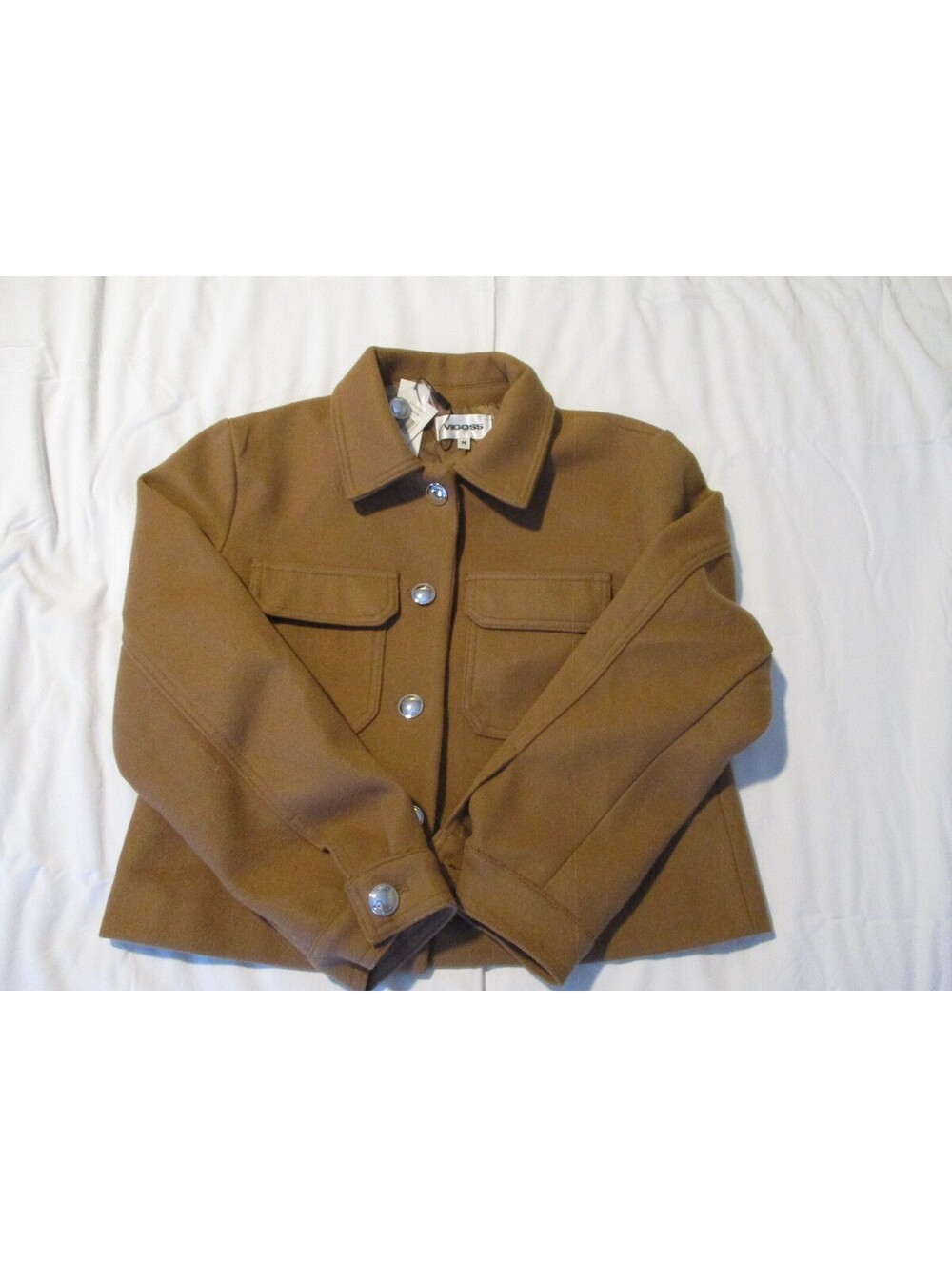 Vigoss Women's Medium Brown Wool Blend Jacket with Silver Buttons
